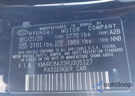 2024 Hyundai Venue Sel from USA, damaged, VIN KMHRC8A33RU305127
